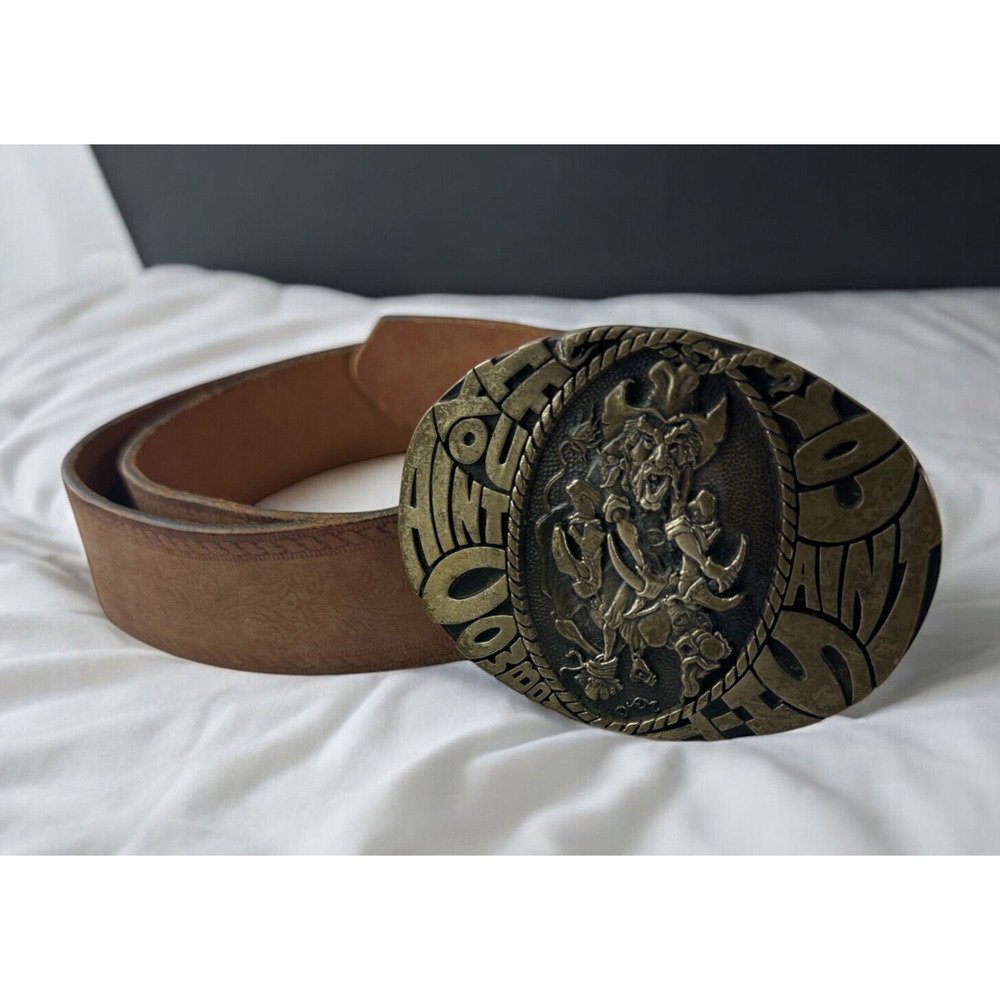 If You Aint Cowboy You Aint *hit Belt Buckle Award Design Metals Inc Solid Brass
